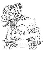 coloriage charlotte fait un gateau aux fraises